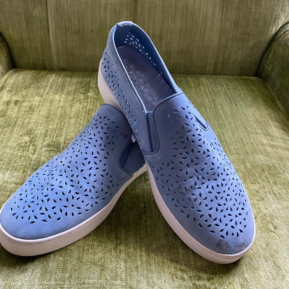 Vionic slip-on cutout suede loafers